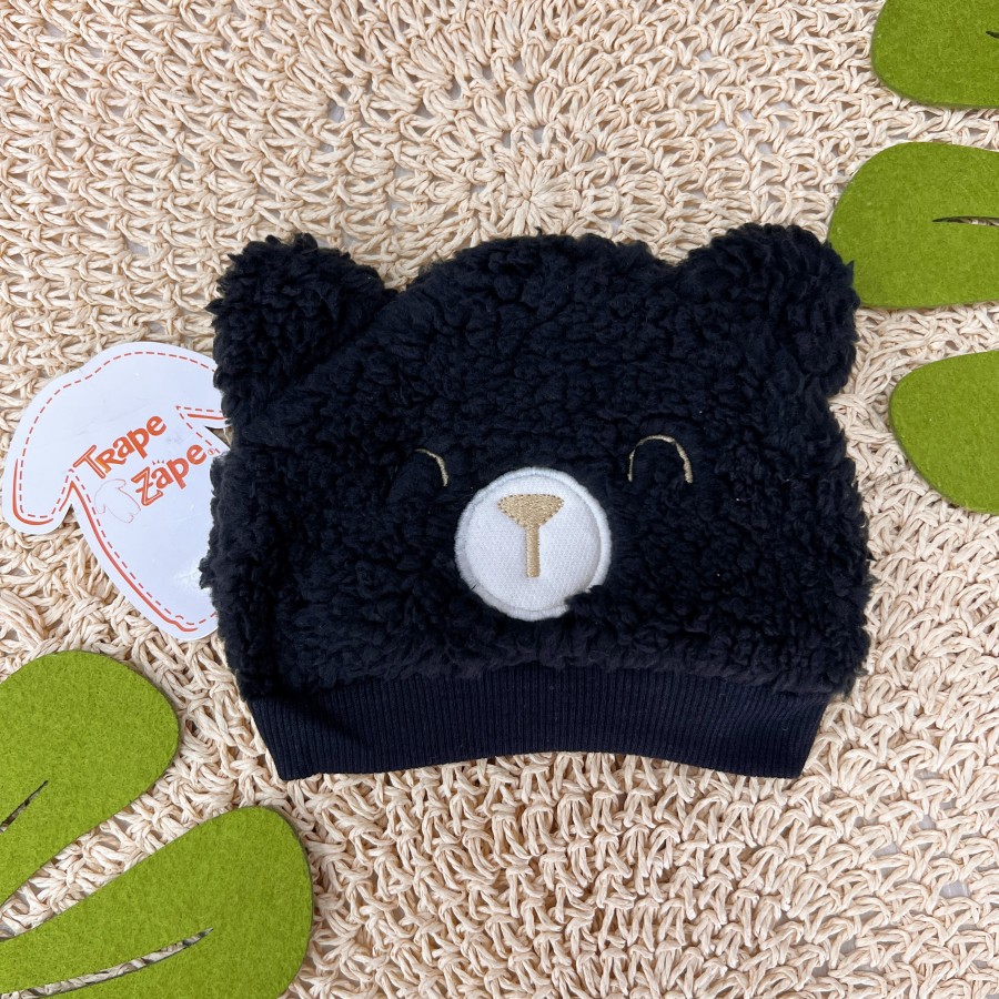 Touca Pelinhos Ursinho com Orelhinha - Preto